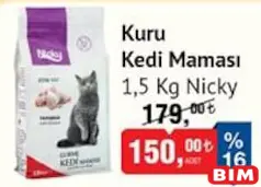NİCKY KURU KEDİ MAMASI 1,5 KG